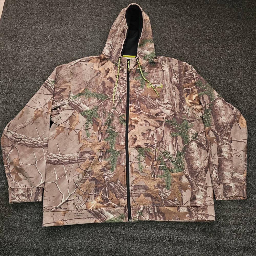 Realtree Xtra Camo‎ Full Zip Hoodie Mens XL Scent Factor Hunting Sweatshirt